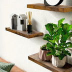 BooksLife: Wooden Wall Shelves – sturdy, easy-care & decorative with a floating look for bedroom & office