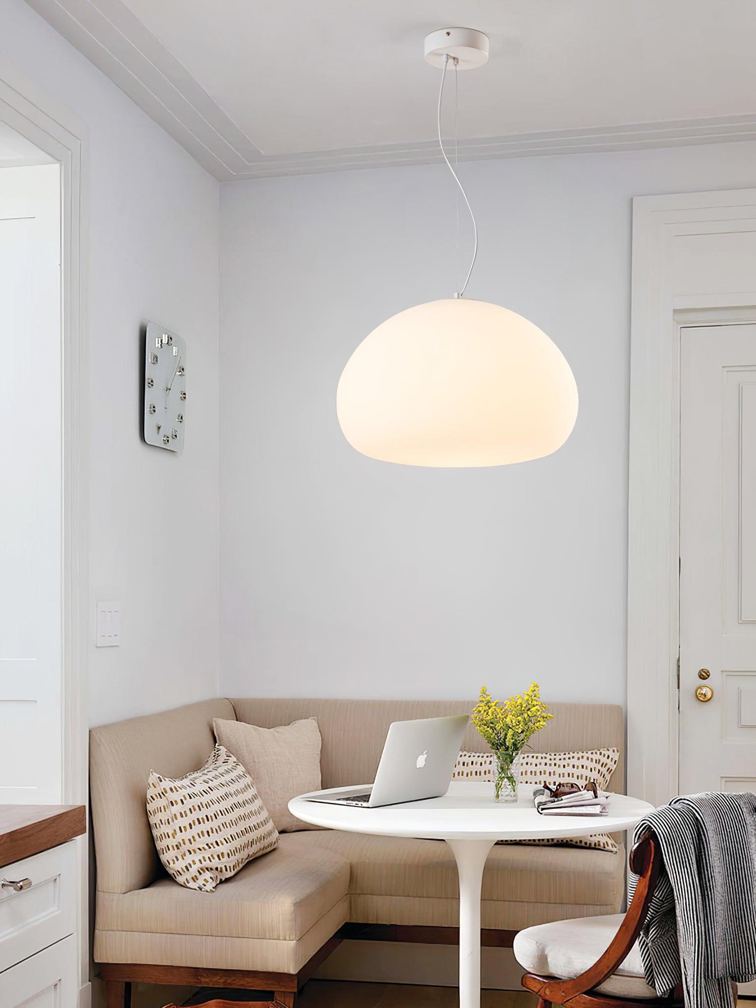 Bunelle: Pendant Light Made of Glass & Metal in a Soft Bun Shape – for Cozy Living Spaces