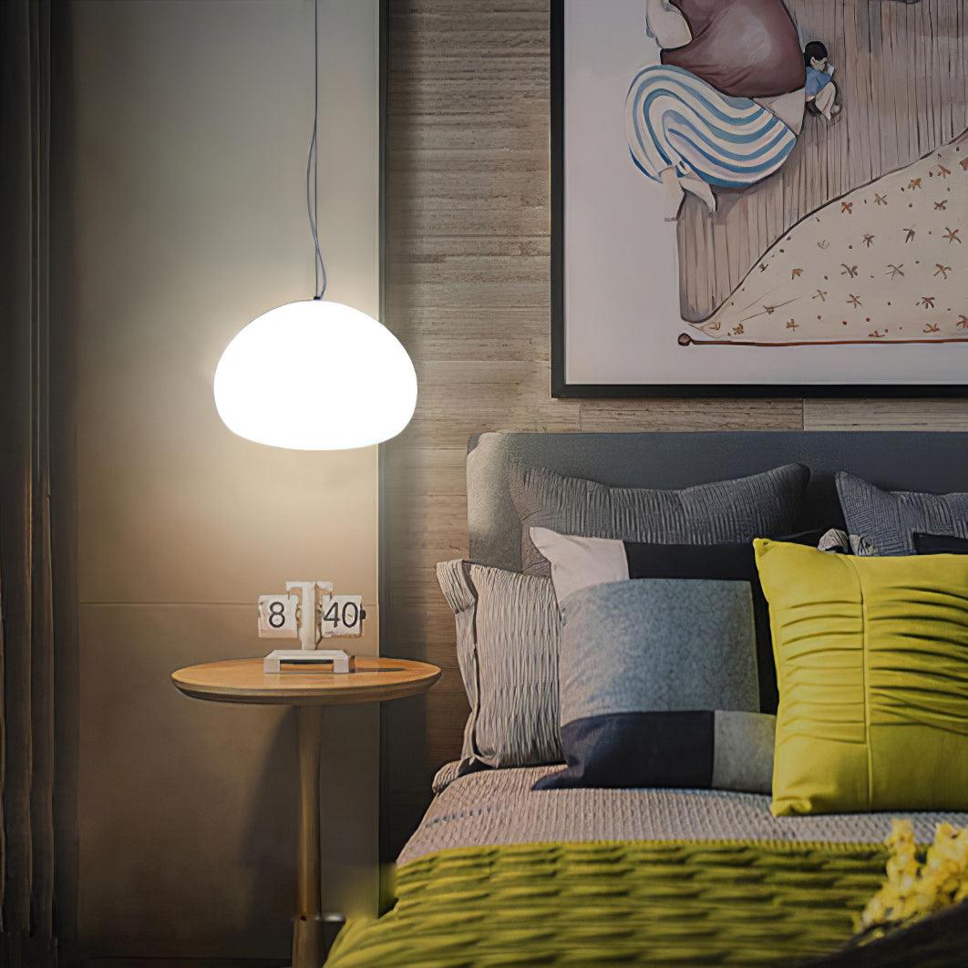 Bunelle: Pendant Light Made of Glass & Metal in a Soft Bun Shape – for Cozy Living Spaces