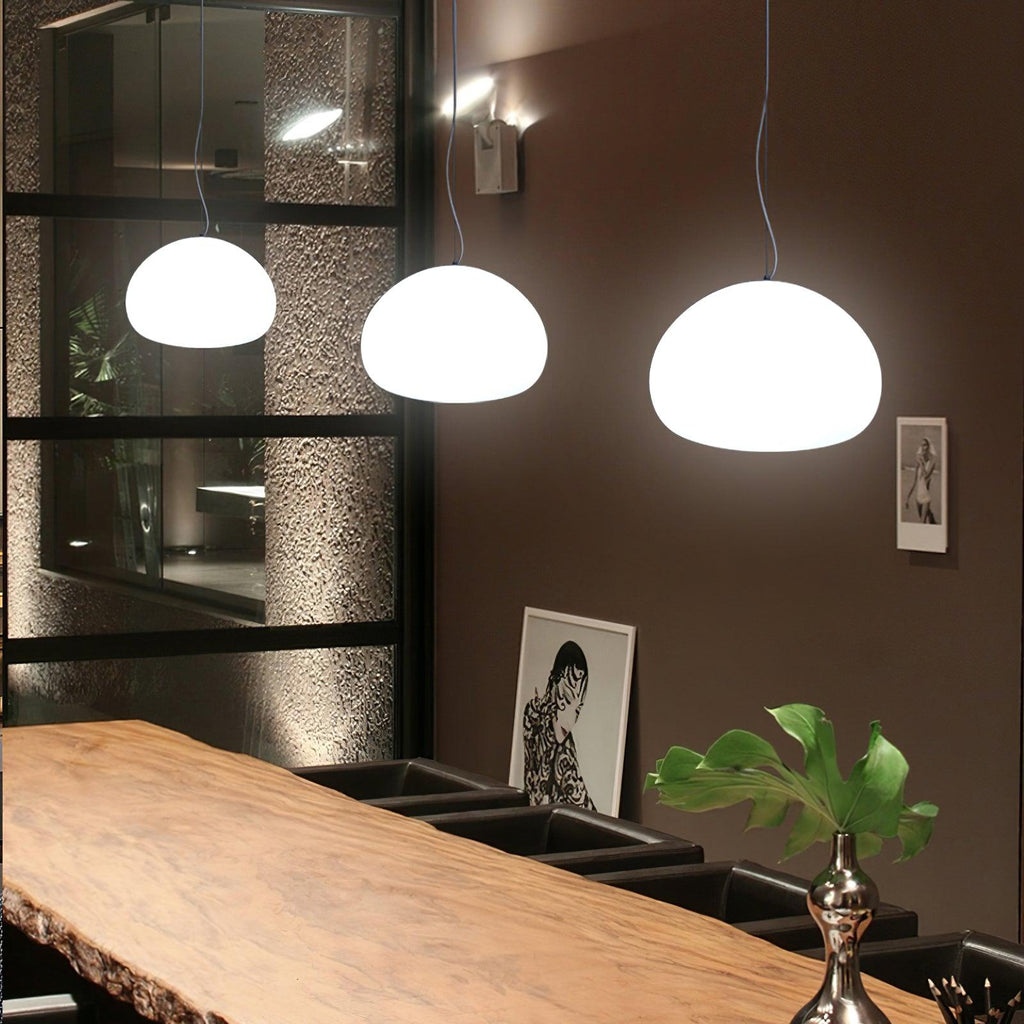 Bunelle: Pendant Light Made of Glass & Metal in a Soft Bun Shape – for Cozy Living Spaces