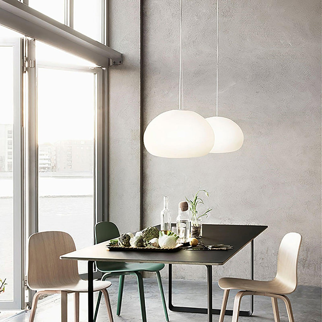 Bunelle: Pendant Light Made of Glass & Metal in a Soft Bun Shape – for Cozy Living Spaces