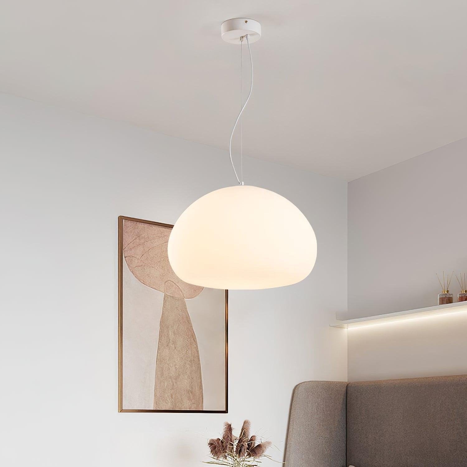Bunelle: Pendant Light Made of Glass & Metal in a Soft Bun Shape – for Cozy Living Spaces