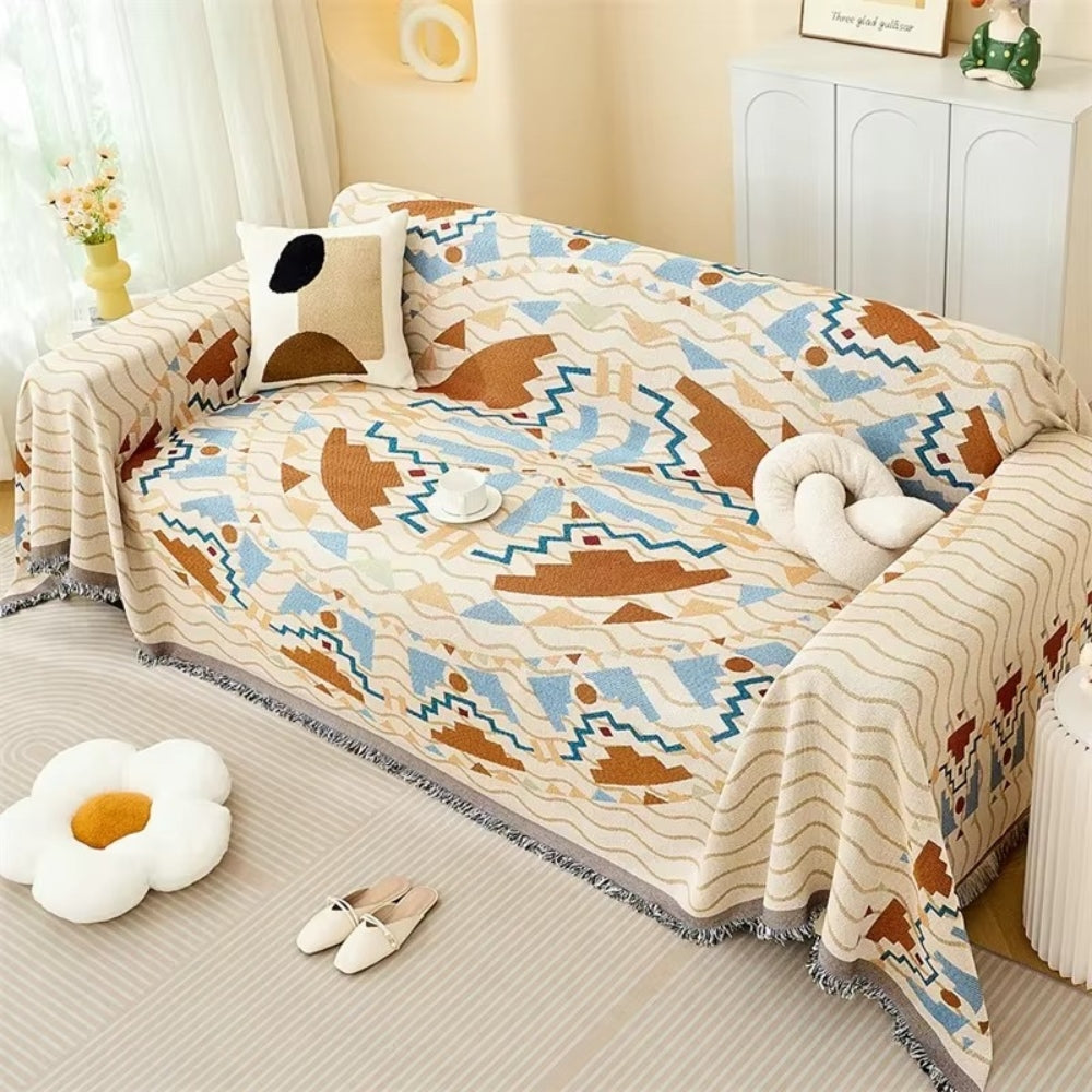 BuntWeb: Sofa Cover in Boho Design with Woven Texture & Easy-Care Quality – for Sofa & Living Room