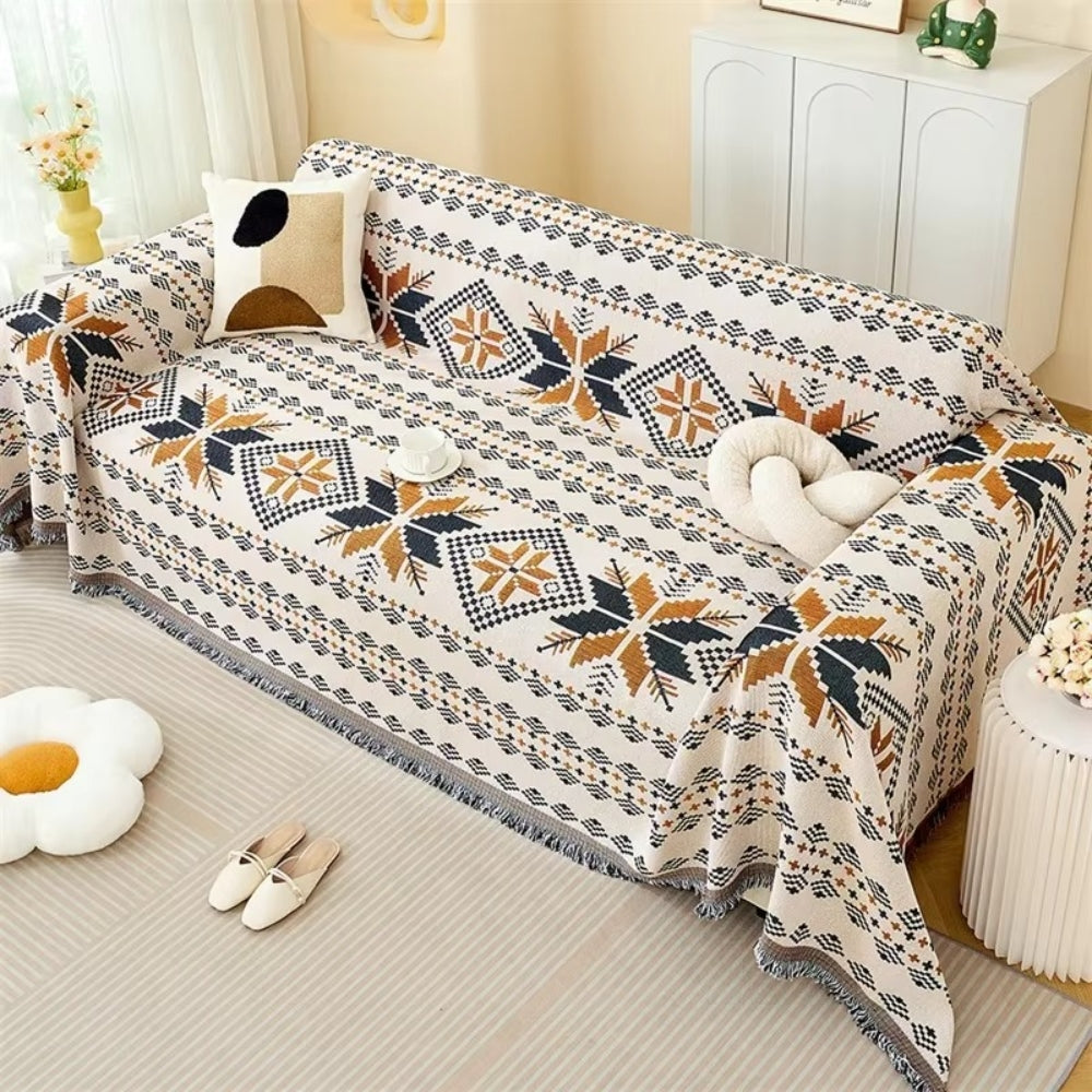 BuntWeb: Sofa Cover in Boho Design with Woven Texture & Easy-Care Quality – for Sofa & Living Room