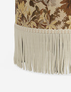 Aura Round Ottoman | Fringe Trim, Custom Upholstery