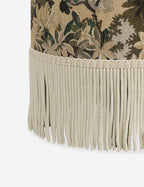 Aura Round Ottoman | Fringe Trim, Custom Upholstery