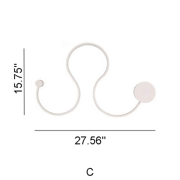 Contemporary Curved LED Wall Sconce Lamp in Long Aluminum Snake Design