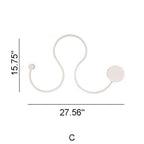 Contemporary Curved LED Wall Sconce Lamp in Long Aluminum Snake Design