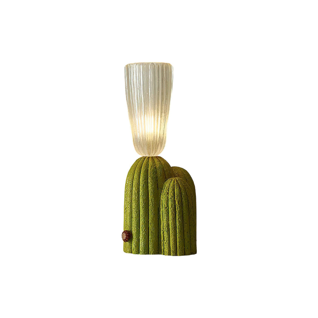 Cactus Sculptural Resin & Glass Table Lamp