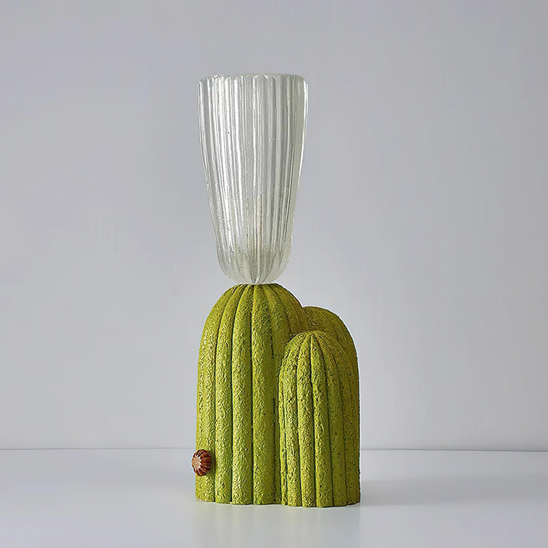 Cactus Sculptural Resin & Glass Table Lamp