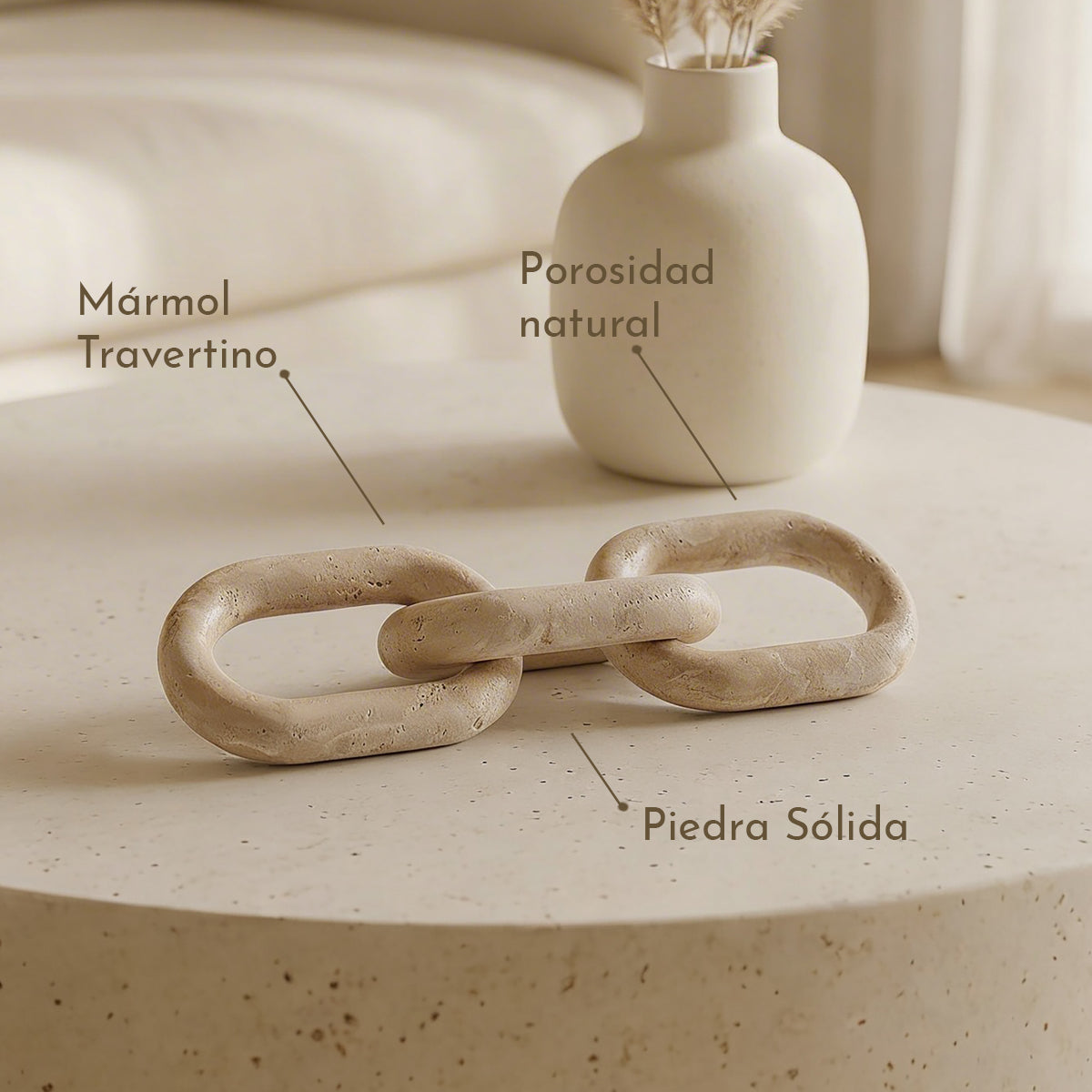 Bello Decorative Chain | Natural Travertine, Handmade Design