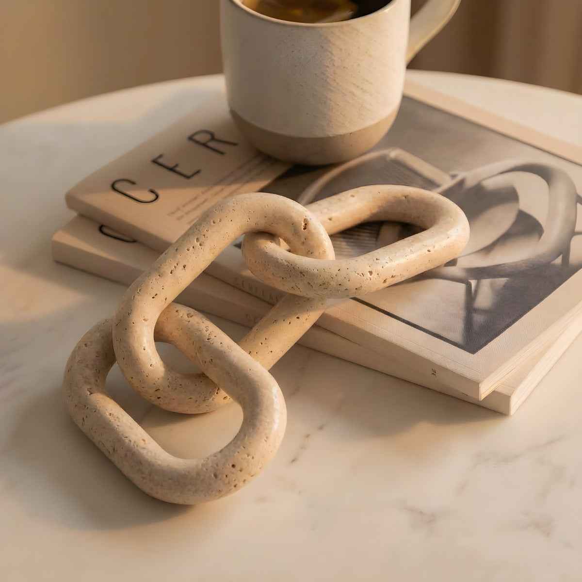 Bello Decorative Chain | Natural Travertine, Handmade Design