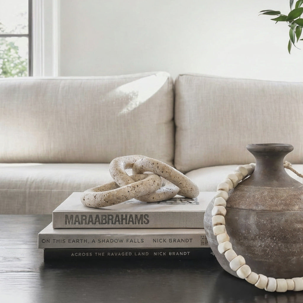 Bello Decorative Chain | Natural Travertine, Handmade Design