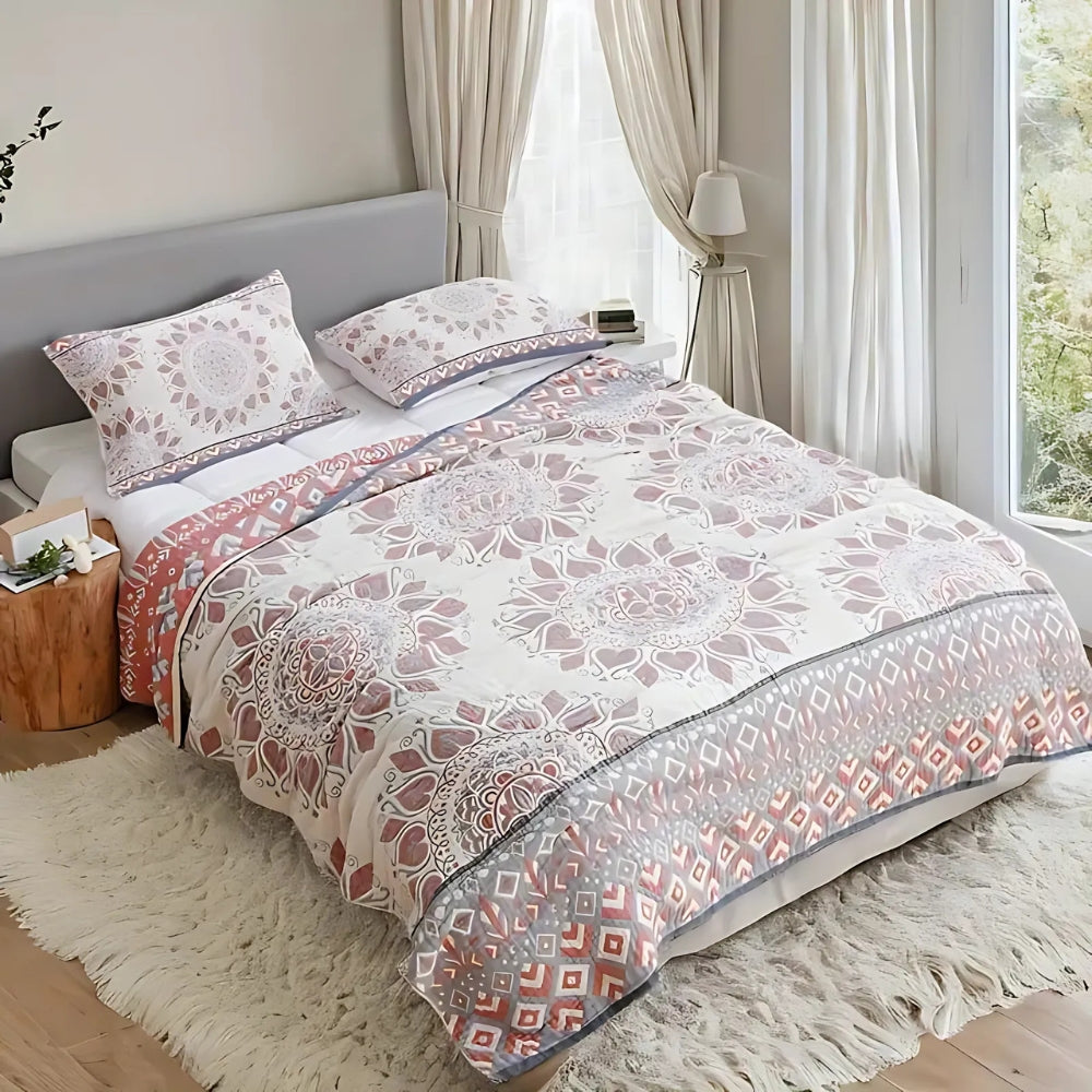CalidaBloom: Cotton blankets in a stylish floral design with breathable muslin quality & cuddly lightness – for sofa & bed