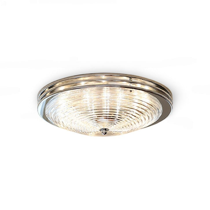 Callisto Ribbed Glass LED Semi-Flush Ceiling Light