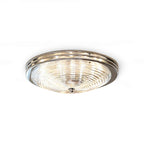 Callisto Ribbed Glass LED Semi-Flush Ceiling Light