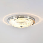 Callisto Ribbed Glass LED Semi-Flush Ceiling Light