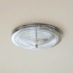 Callisto Ribbed Glass LED Semi-Flush Ceiling Light