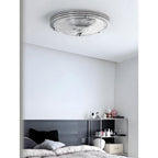 Callisto Ribbed Glass LED Semi-Flush Ceiling Light