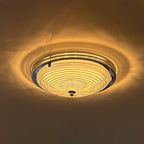 Callisto Ribbed Glass LED Semi-Flush Ceiling Light