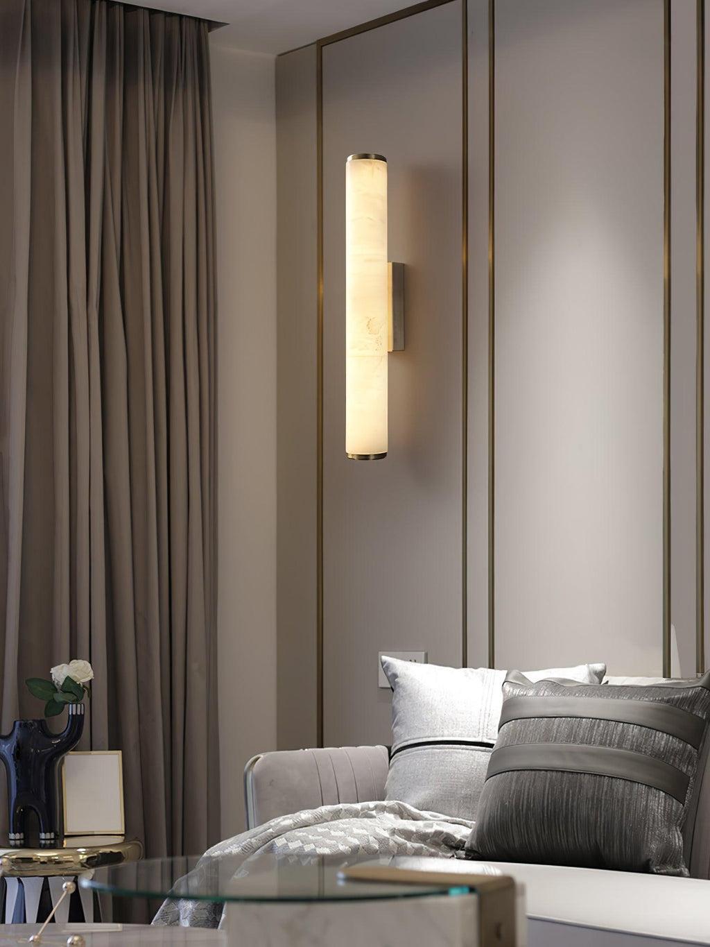 Modern Alabaster Tube LED Wall Sconce 1-Light