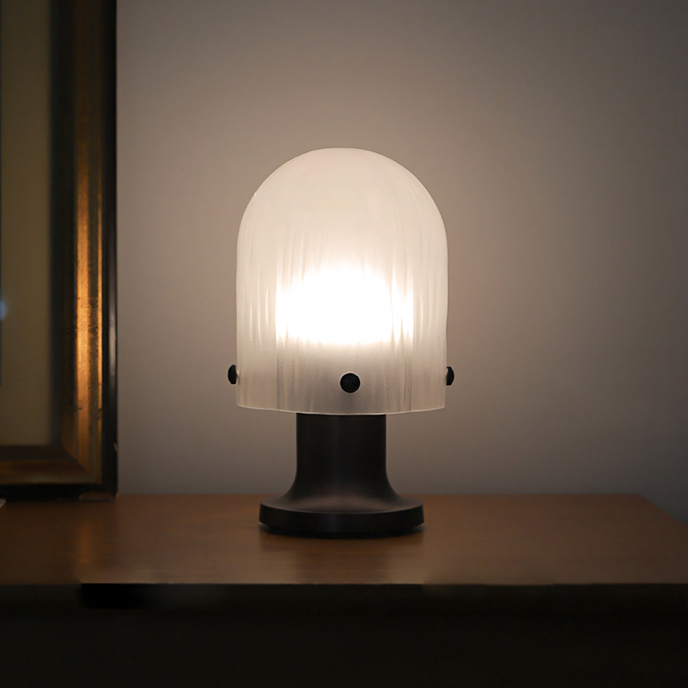 Callum Ribbed Glass Cordless Table Lamp