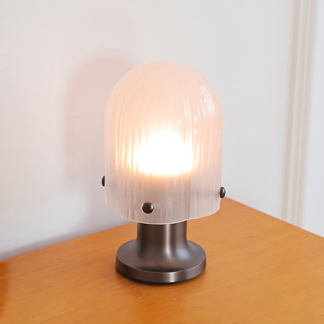 Callum Ribbed Glass Cordless Table Lamp