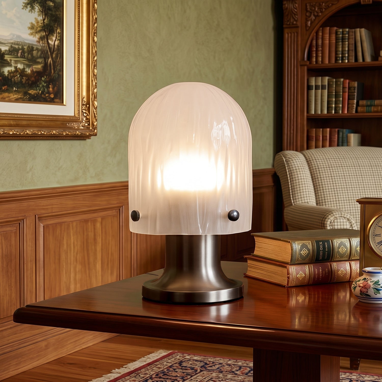 Callum Ribbed Glass Cordless Table Lamp