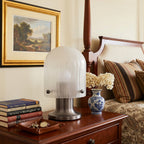 Callum Ribbed Glass Cordless Table Lamp