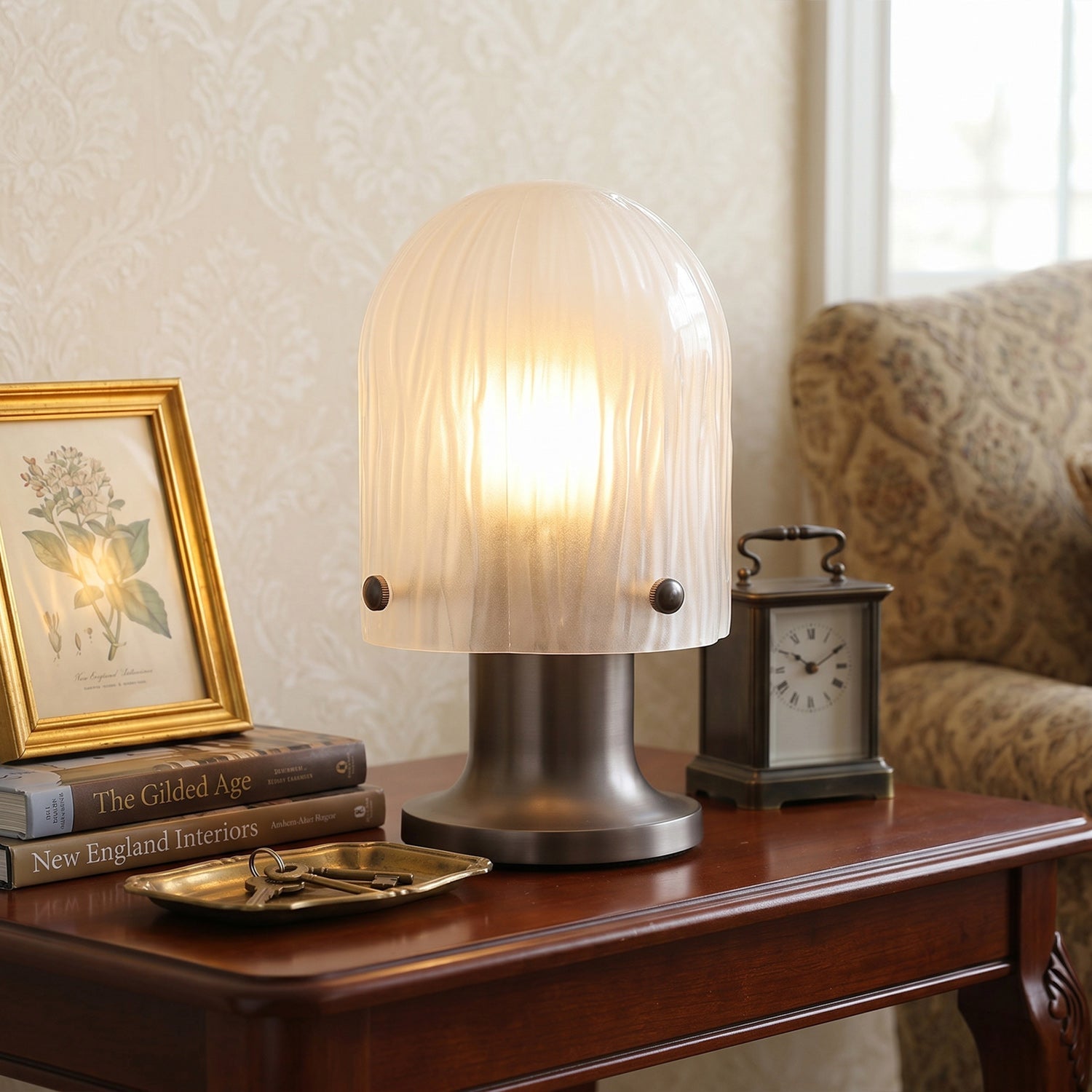 Callum Ribbed Glass Cordless Table Lamp