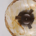 Cambria Amber Art-Glass Semi-Flush Ceiling Light