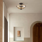 Cambria Amber Art-Glass Semi-Flush Ceiling Light