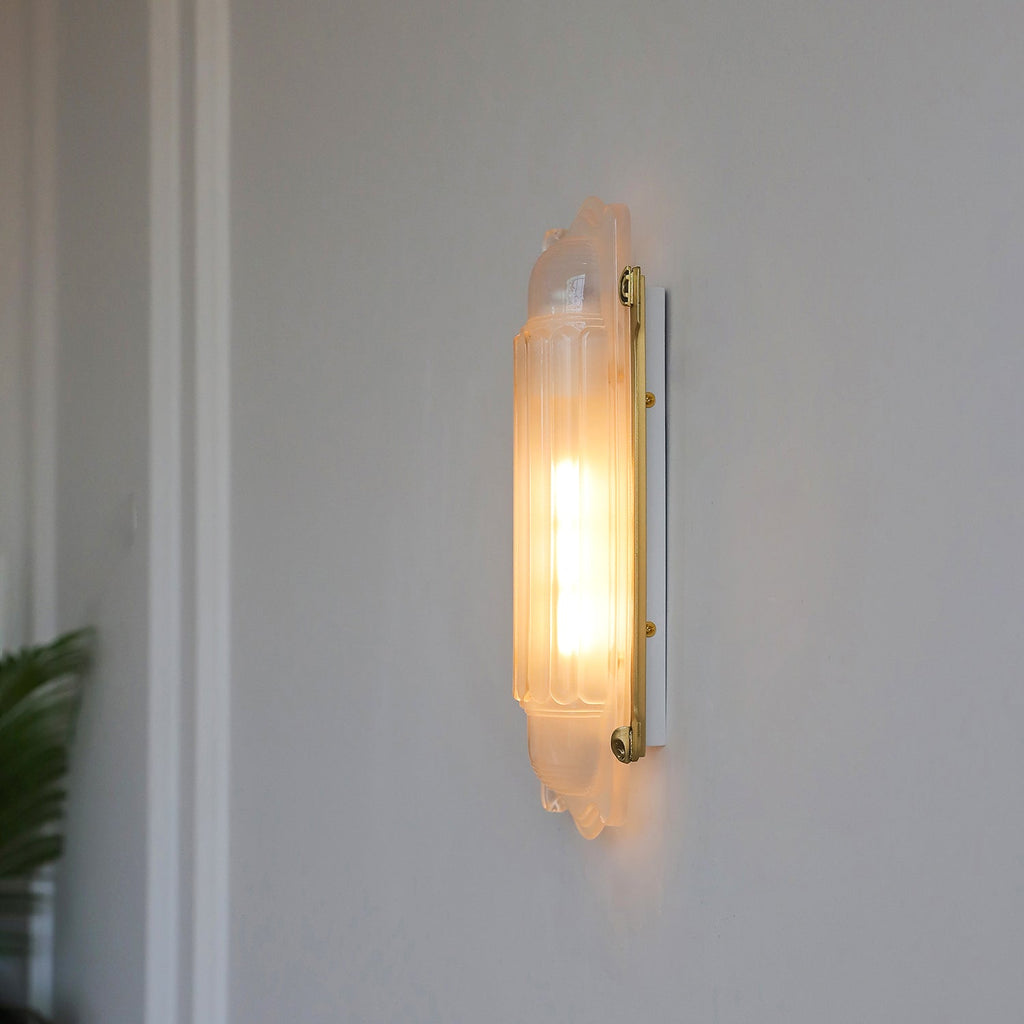 Camille Streamline Brass Glass Wall Sconce