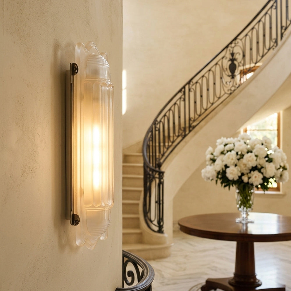 Camille Streamline Brass Glass Wall Sconce