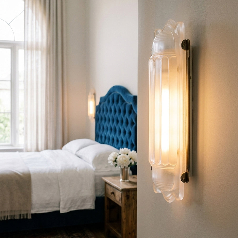 Camille Streamline Brass Glass Wall Sconce