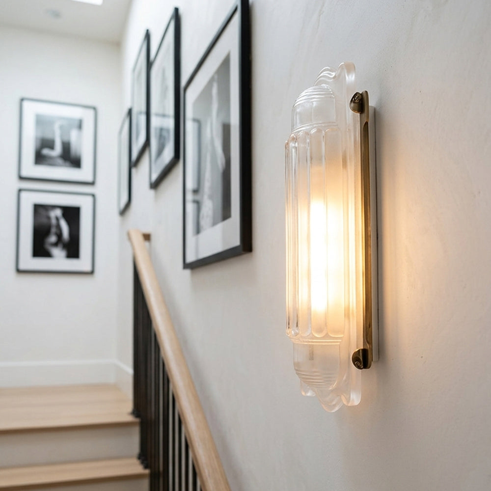 Camille Streamline Brass Glass Wall Sconce