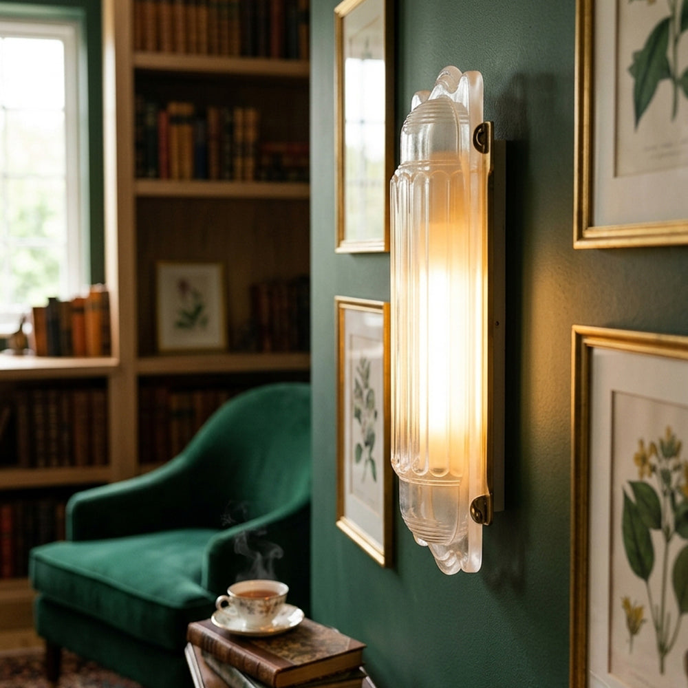 Camille Streamline Brass Glass Wall Sconce