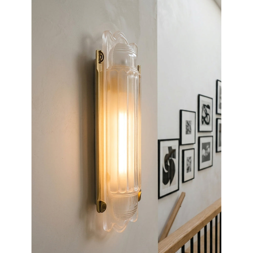 Camille Streamline Brass Glass Wall Sconce