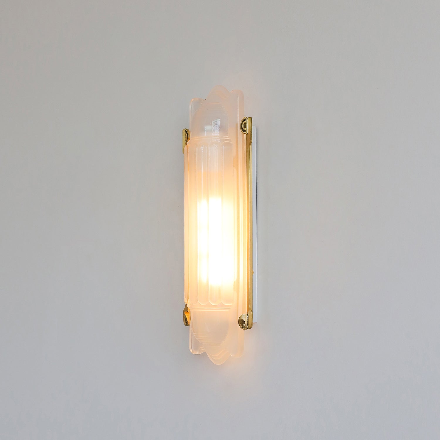 Camille Streamline Brass Glass Wall Sconce