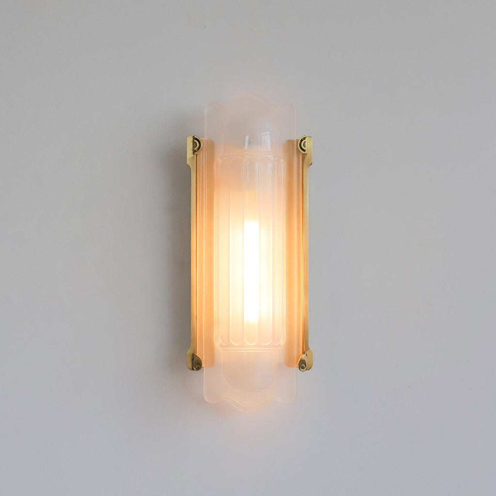 Camille Streamline Brass Glass Wall Sconce