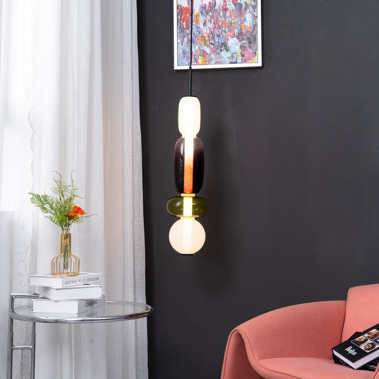 Candied Hand-Blown Glass Pendant Lamp