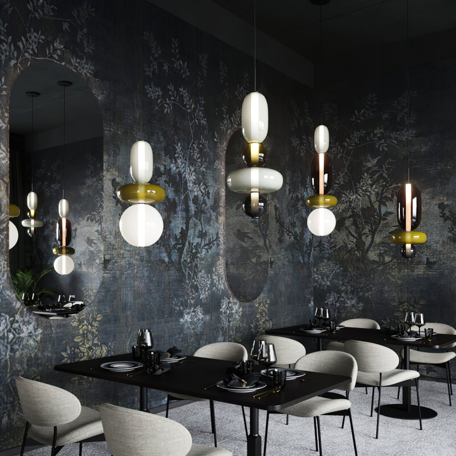 Candied Hand-Blown Glass Pendant Lamp