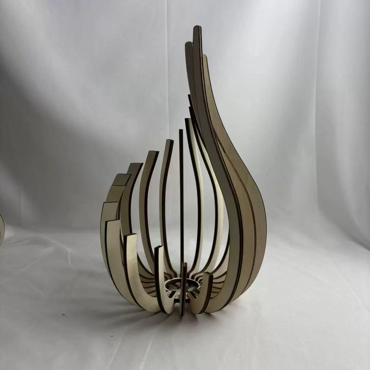Basswood Candle Holder Smooth Finish Indoor Tabletop Decor