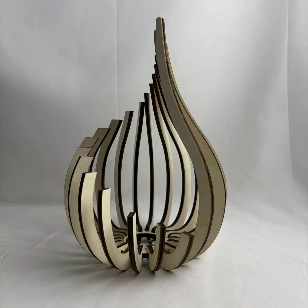 Basswood Candle Holder Smooth Finish Indoor Tabletop Decor