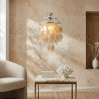 Capezy Tiered Shell and Crystal Pendant Light