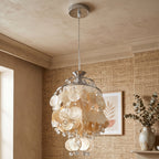 Capezy Tiered Shell and Crystal Pendant Light