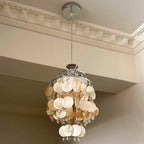 Capezy Tiered Shell and Crystal Pendant Light