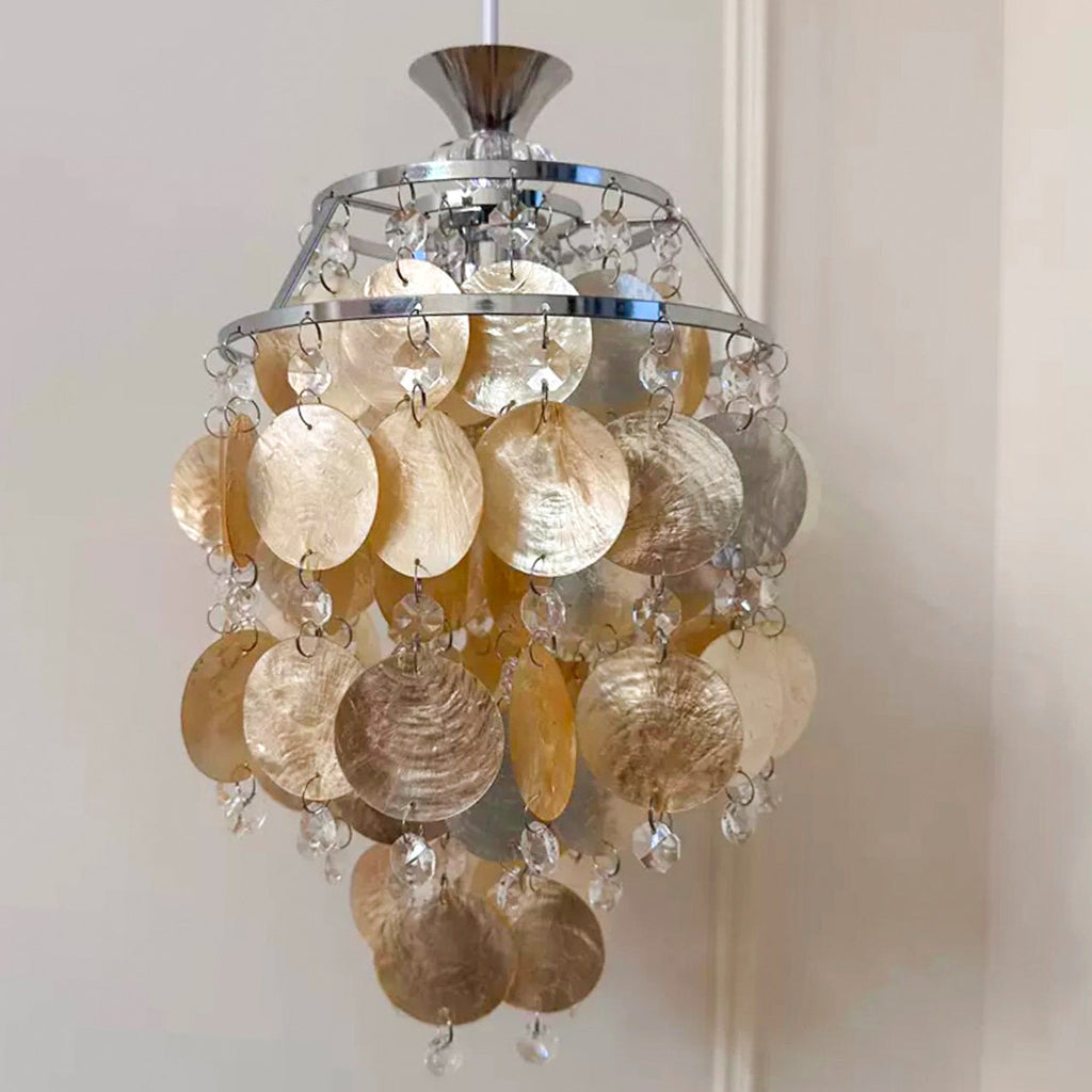 Capezy Tiered Shell and Crystal Pendant Light