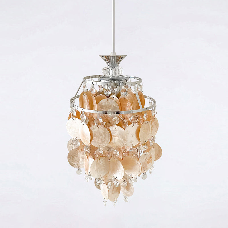 Capezy Tiered Shell and Crystal Pendant Light