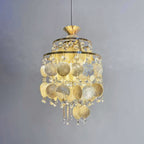 Capezy Tiered Shell and Crystal Pendant Light